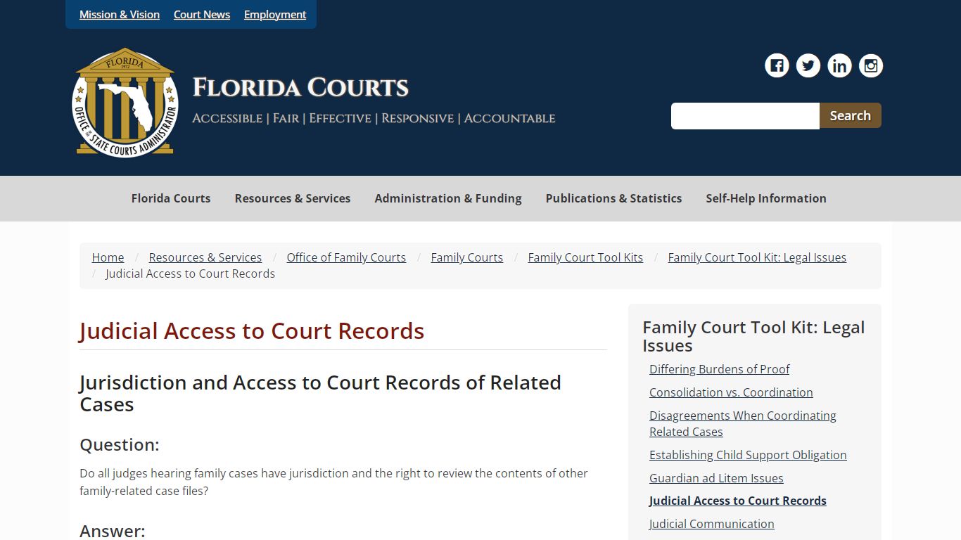 Judicial Access to Court Records - Florida Courts